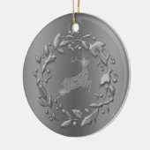 Pewter Rentier und Kraut Weihnachten Keramikornament (Links)