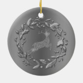 Pewter Rentier und Kraut Weihnachten Keramikornament (Hinten)