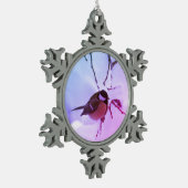 Pewter Snowflake Dekoration Vogelschnee Schneeflocken Zinn-Ornament (Links)