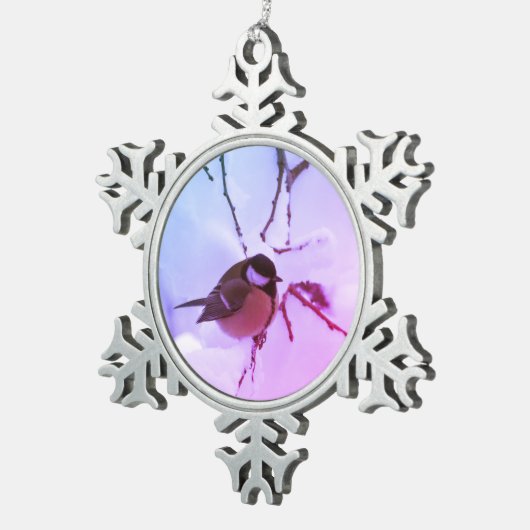 Pewter Snowflake Dekoration Vogelschnee Schneeflocken Zinn-Ornament (Rechts)