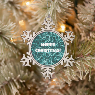 Pewter Snowflake Grüne Weihnachtsschmuck Schneeflocken Zinn-Ornament