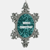 Pewter Snowflake Grüne Weihnachtsschmuck Schneeflocken Zinn-Ornament (Links)
