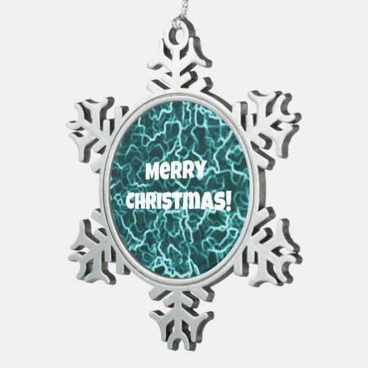 Pewter Snowflake Grüne Weihnachtsschmuck Schneeflocken Zinn-Ornament (Rechts)