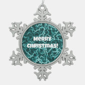 Pewter Snowflake Grüne Weihnachtsschmuck Schneeflocken Zinn-Ornament (Vorderseite)