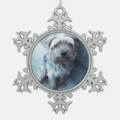 Pewter Snowflake Oranament Schneeflocken Zinn-Ornament (Vorderseite)