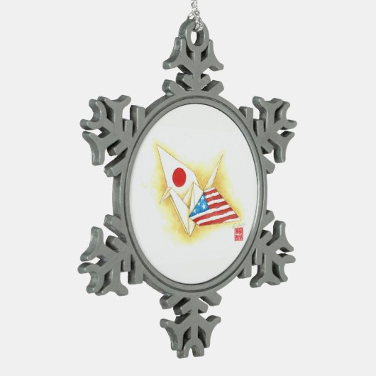 Pewter Snowflake Ornament ~ Freundschaft zwischen (Links)