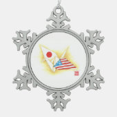 Pewter Snowflake Ornament ~ Freundschaft zwischen (Vorderseite)