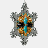 Pewter Snowflake Ornament mit Bahamas Farben (Links)