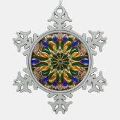 Pewter Snowflake Ornament mit brasilianischen Farb (Vorderseite)