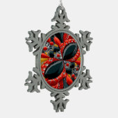 Pewter Snowflake Ornament mit Deutschland Farben (Links)
