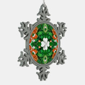 Pewter Snowflake Ornament mit irischen Farben (Links)