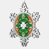 Pewter Snowflake Ornament mit irischen Farben (Rechts)