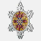 Pewter Snowflake Ornament mit Kolumbien Farben (Rechts)