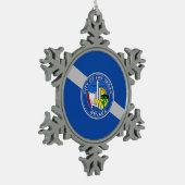 Pewter Snowflake Ornament mit Las Vegas Flag (Links)