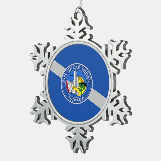 Pewter Snowflake Ornament mit Las Vegas Flag (Rechts)