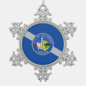 Pewter Snowflake Ornament mit Las Vegas Flag (Vorderseite)