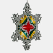 Pewter Snowflake Ornament mit Los Angeles Farben (Links)