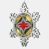 Pewter Snowflake Ornament mit Los Angeles Farben (Rechts)