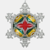 Pewter Snowflake Ornament mit Los Angeles Farben (Vorderseite)