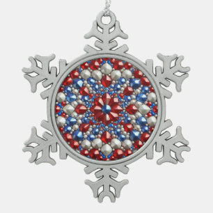 Pewter Snowflake Ornament mit niederländischen Far