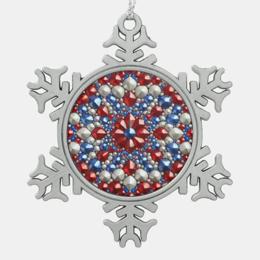 Pewter Snowflake Ornament mit niederländischen Far (Vorderseite)