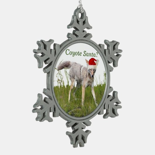 Pewter Snowflake Ornament of coyote (Links)