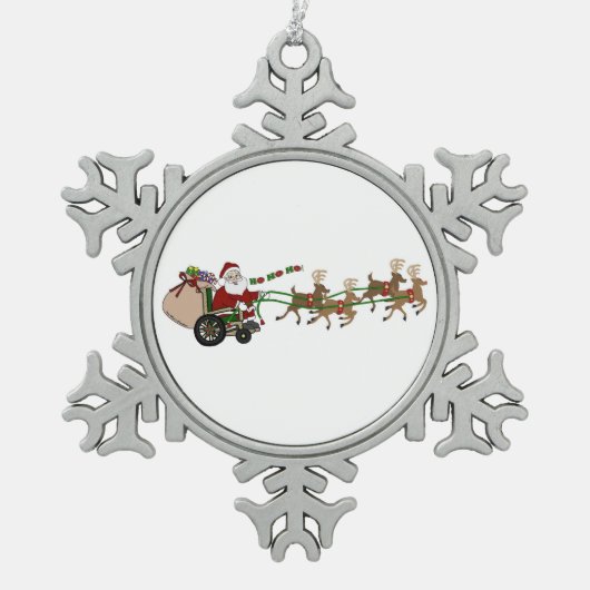 Pewter Snowflake Ornament - Wheelchair Santa (Vorderseite)