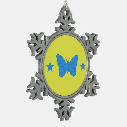 Pewter Snowflake Ornament with Bady Bassit Flag (Links)
