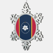Pewter Snowflake Ornament with Mississippi Flag (Rechts)