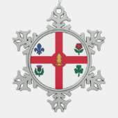 Pewter Snowflake Ornament with Montreal Flag (Vorderseite)