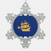 Pewter Snowflake Ornament with Quebec City Flag (Vorderseite)