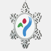 Pewter Snowflake Ornament with Seoul Flag (Rechts)