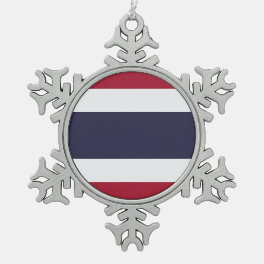 Pewter Snowflake Ornament with Thailand Flag (Vorderseite)