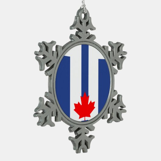 Pewter Snowflake Ornament with Toronto Flag (Links)