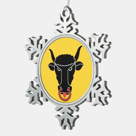 Pewter Snowflake Ornament with Uri Flag (Rechts)