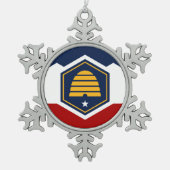 Pewter Snowflake Ornament with Utah Flag (Vorderseite)