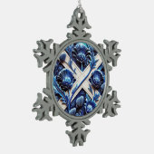 Pewter Snowflake Scottish Thistles Colors Schneeflocken Zinn-Ornament (Links)