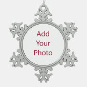 Pewter Snowflake Weihnachtsschmuck hinzufügen Ihr Schneeflocken Zinn-Ornament (Vorderseite)