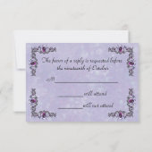 Pewter und Lila Jewel Wedding RSVP Karte (Rückseite)