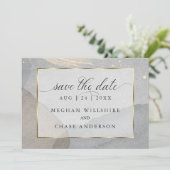 Pewter Watercolor Splash on Granite Stone Einladung (Stehend Vorderseite)