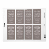 Pewter Wedding Wine Bottle Monogram Fevor Labels (Vorne)
