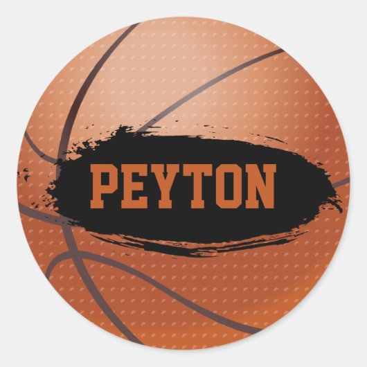 Peyton Basketball Name Stickers (Vorderseite)