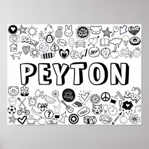'PEYTON' Color-it-Yourself-Kontur-Design Poster