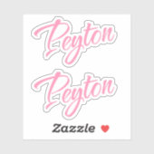 Peyton Decorative Name in Pink x2 Aufkleber (Blatt)