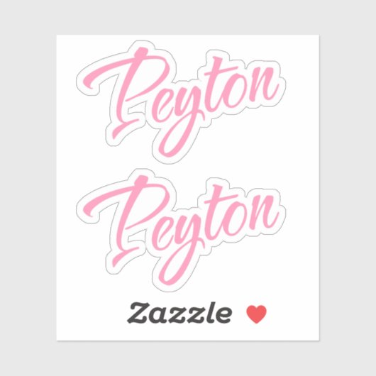 Peyton Decorative Name in Pink x2 Aufkleber (Blatt)