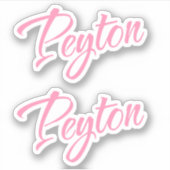 Peyton Decorative Name in Pink x2 Aufkleber (Vorderseite)