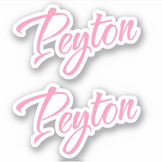 Peyton Decorative Name in Pink x2 Aufkleber (Vorderseite)