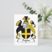 Peyton Familienwappen Postkarte (Stehend Vorderseite)