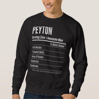 Peyton Serving Size Nutrition Label Calories Sweatshirt