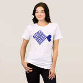 Pez azul abstracto Tri-Blend shirt (Vorderseite voll)